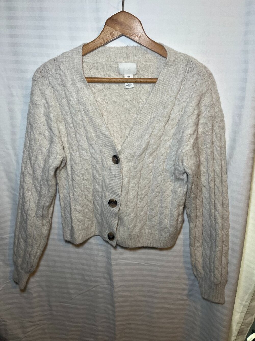 H&M Cream Cable Knit Cardigan Size XS